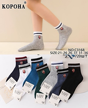 Дитячі шкарпетки розміри 21-26 26-31 31-36 матеріал бавовна колір показаний на зображенні в пакованні від 24 шт.