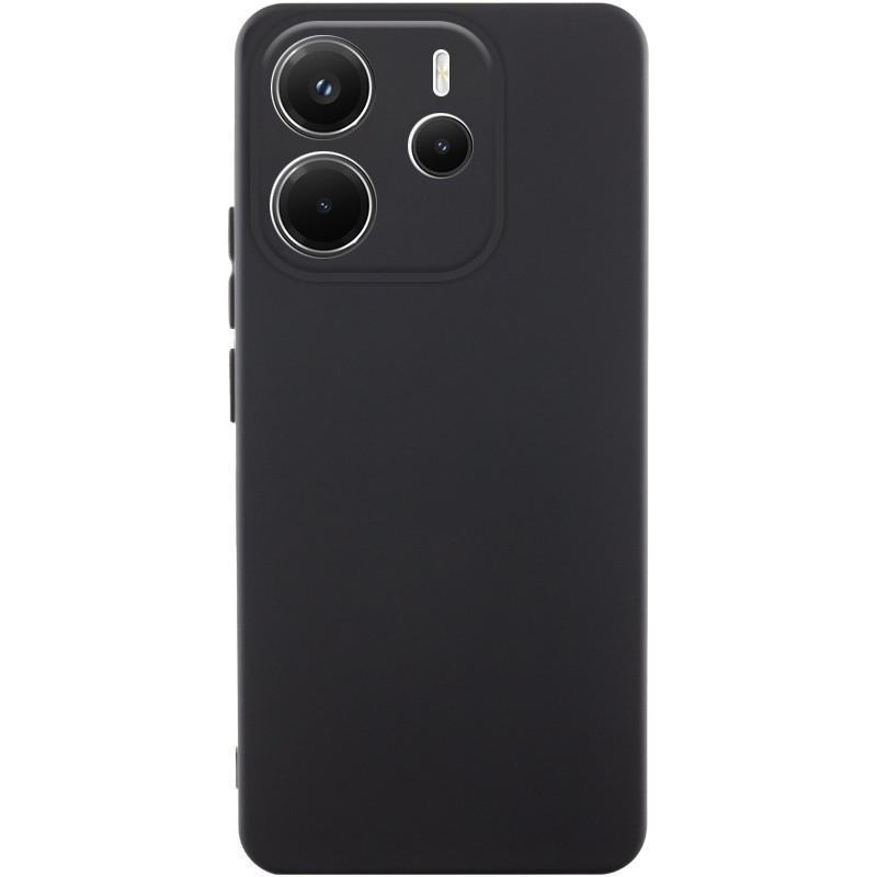 Чохол GETMAN Liquid Silk Full Camera для Xiaomi Redmi Note 14 4G (Europe version) | TPU + Мікрофібра Чорний / Black, фото 1