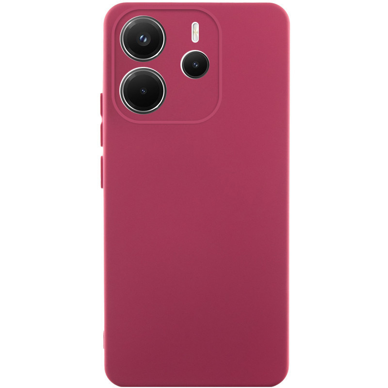 Чохол GETMAN Liquid Silk Full Camera для Xiaomi Redmi Note 14 4G (Europe version) | TPU + Мікрофібра Бордовий / Marsala, фото 1