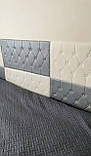 Самоклеюча Амортизуюча Потовщена 3Д панель Узголів'я «Сіра Подушка» 30*60 см. Товщина 10 мм. (приліжкова), фото 2