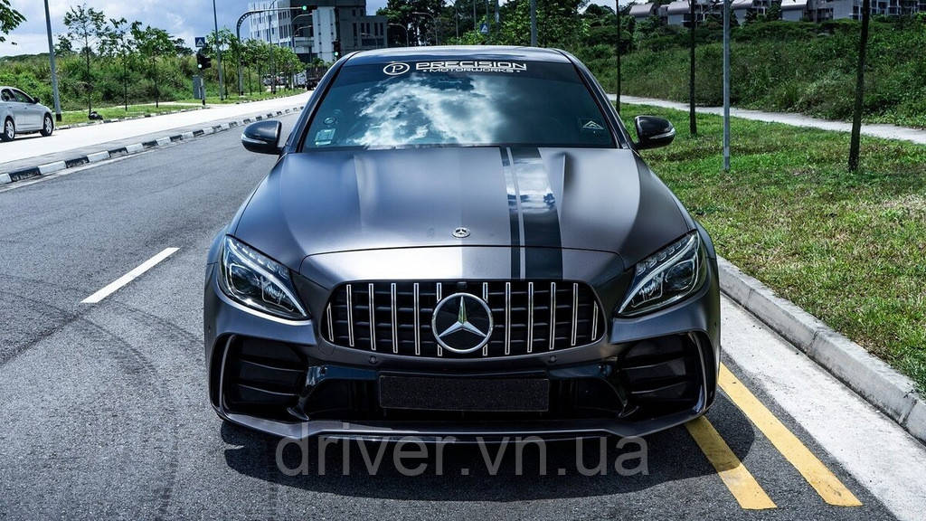 Передний бампер в сборе (дизайн C63 GT) для Mercedes C-сlass W205 2014-2021 гг