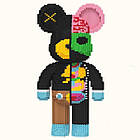 Конструктор Magic Blocks у вигляді ведмедика Зірка Bearbrick, синьо-жовтий 3D конструктор 50 см Stars, фото 3