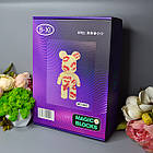 Конструктор Magic Blocks у вигляді ведмедика Bearbrick "Kisses", 3D конструктор 43 см, фото 5
