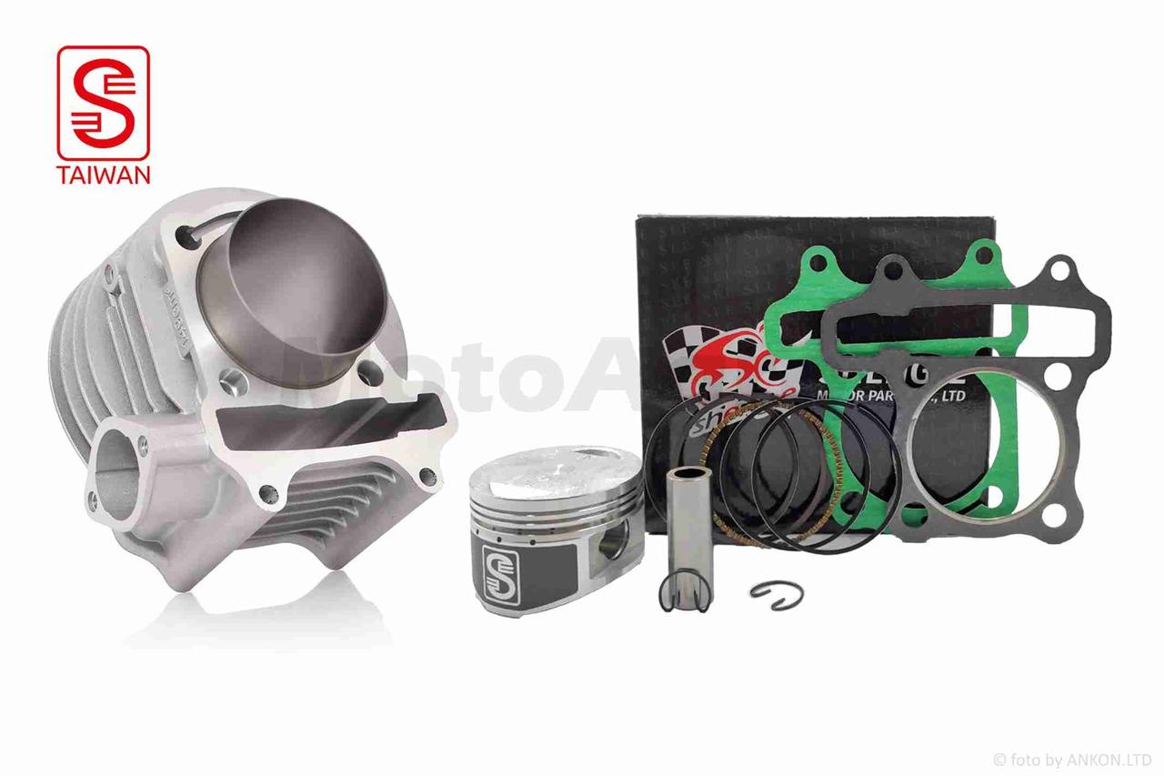 Поршневий циліндр у зборі на китайський скутер 150 D57.4 тефлон "SEE" (Sheng-E), фото 1