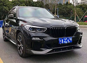 Передня Lip накладка Paradigm V-1 (2018-2022 натуральний карбон) для бмв X5 G05 2019- рр