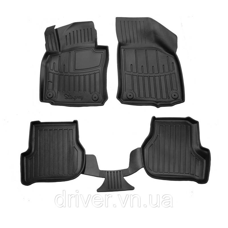 Коврики резиновые Stingray 3D (5 шт, полиуретан) для Seat Leon 2005-2012 гг, фото 1