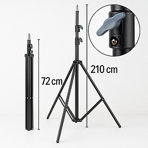 Посилений штатив для кільцевої лампи, відеосвітла, Linco Zenith 8806 | 2.1 м | Чорний матовий | Алюмінієвий, 1/4 дюйма
