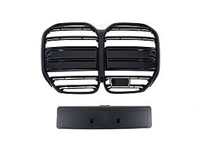 Решітка радіатора Чорний глянець ( Подвійні M-Look ) під дистронік на бмв 4 Series G22 / G23 2020-2024 року