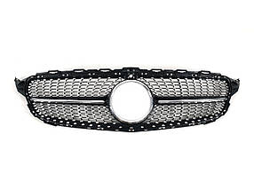 Решітка радіатора Diamond Black ( з місцем під камеру ) на мерседес C-клас W205 2014-2018 року