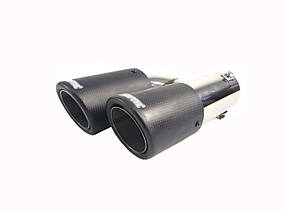 Насадки на вихлоп Carbon ( матовий ) 54mm To 76mm ( подвійна H ) на Akrapovič Akrapovič