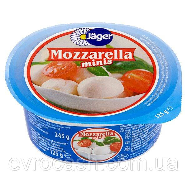 Моцарела Mini mozzarella Jager в стакані 125 гр 14 шт ящ, фото 1