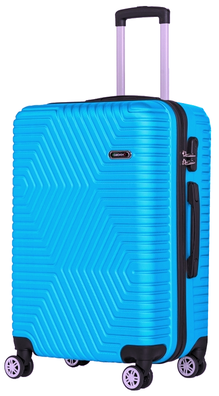 Пластикова валіза на колесах середній розмір 70L GD Polo блакитна, фото 1