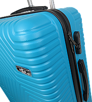 Пластикова валіза на колесах середній розмір 70L GD Polo блакитна, фото 9