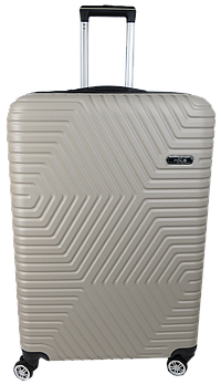 Велика пластикова валіза на колесах 115L GD Polo світло-бежева