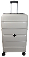 Велика валіза на колесах із поліпропілену 93L My Polo, Туреччина світло-сіра, фото 2