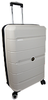 Велика валіза на колесах із поліпропілену 93L My Polo, Туреччина світло-сіра, фото 3