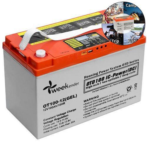 Тяговий акумулятор Weekender DC. 12V. 100A/h; GEL. Дисплей. USB Порт. Контролер. Акумулятор для човнового електромотора.
