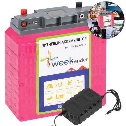 Тяговий акумулятор Weekender LI100. 12V. 100A/h. Li-Ion. Дисплей. USB-порт. З/П-10А. Акумулятор для човнового електромотора., фото 1