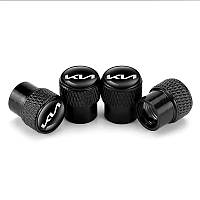 Ковпачки на ніпель для Kia Alitek Rif Metal Black Кіа (NEW logo), 4 шт.