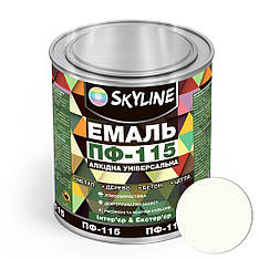 Емаль ПФ-115 алкідна універсальна атмосферостійка «Skyline» Білий 2.5 кг від Latinta