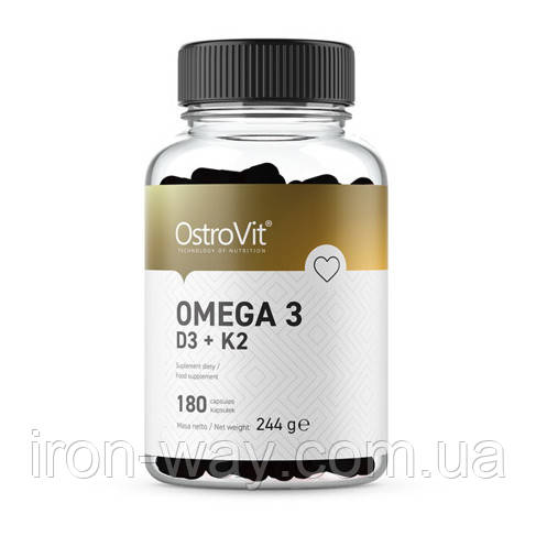 OstroVit Omega 3 D3 + K2 (180 caps), фото 1