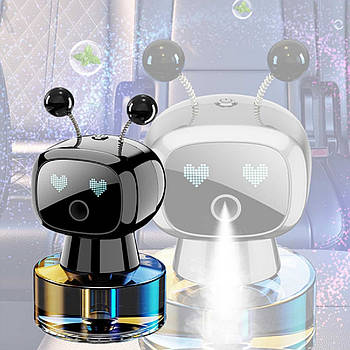 Ароматизатор автомобільний розумний Жучок Робот на панель LED анімація й ефектом пари Gulong