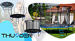 Батут THUNDER INSIDE ULTRA з внутрішньою сіткою 8 футів 255 см чорно-блакитний, фото 7