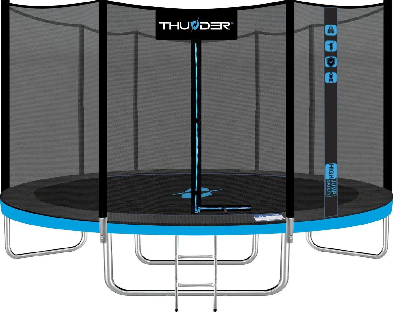 Батут THUNDER OUTSIDE PRO з зовнішньою сіткою 12 футів 366 см чорно-блакитний, фото 1