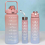 Набір пляшок для води 3в1, 2000/800/300 мл, BOTTLE / Спортивна пляшка для води / Пляшка для спорту, фото 10
