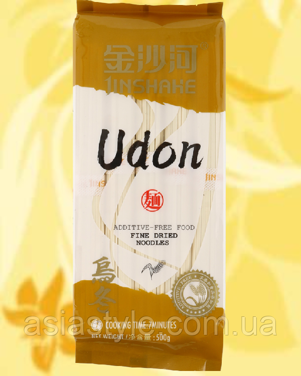 Локшина удон, Локша удон, Udon noodles, TM: Jinshahe, 500 г, Китай, Ч