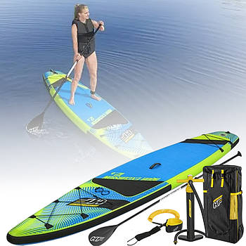 Надувна SUP-дошка з веслом та насосом Bestway 65373 Дошка для SUP серфінгу 381x79x15 см