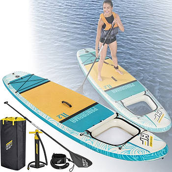 Надувна SUP-дошка з веслом та насосом Bestway 65363 Дошка для SUP серфінгу 340х89х15 см