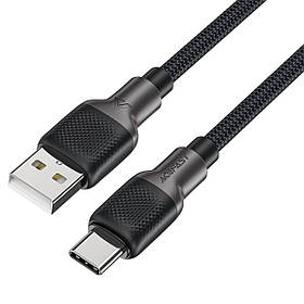 Кабель ACEFAST C10-04 USB to Type-C 3A, 1.2m, silicone, zinc connectors, Black ly
