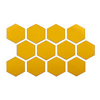 Дзеркальний декор акриловий самоклеючий 80*70мм золото, 12шт(D) SW-00002515