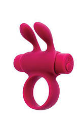 Ерекційне віброкольцо S Pleasures Premium Rabbit Ring, рожеве, зі знімною вібропулею й вушками