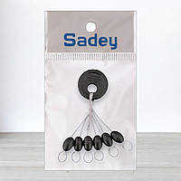 Стопорки для поплавця великі, чорні, 6 шт