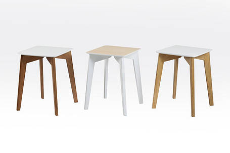 Табурет Сінгл каркас горіх/кришка біла, фото 2