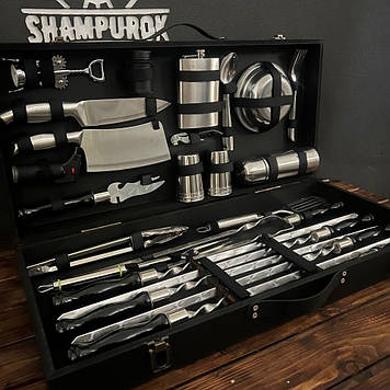 Набір шампурів у дерев’яному кейсі «Silver»