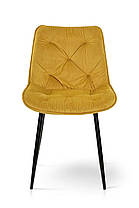 Стілець Прадо чорний, велюр карі, фото 2