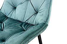 Стілець Прадо чорний/ велюр аквамарин, фото 2