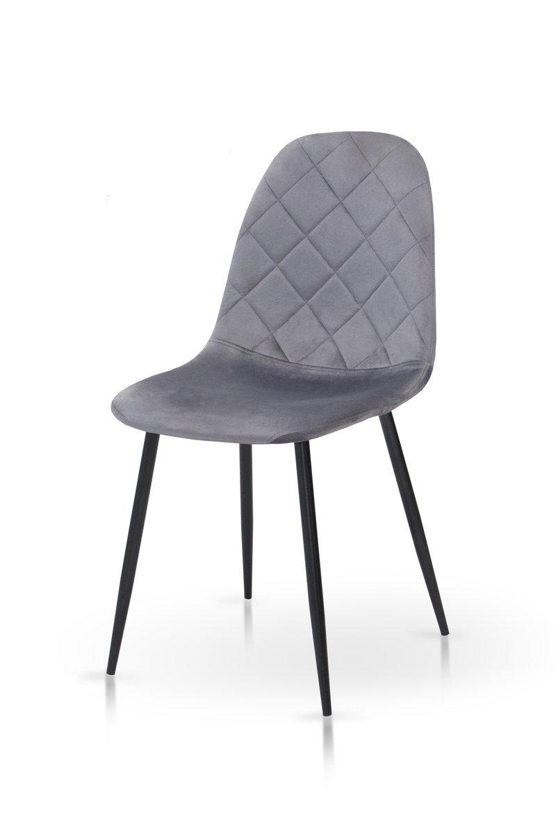 Стілець Ембер-L, чорний/ велюр темно-сірий