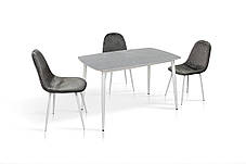 Стіл КИПАРИС 120*80, білий/ сірий мрамор, фото 2