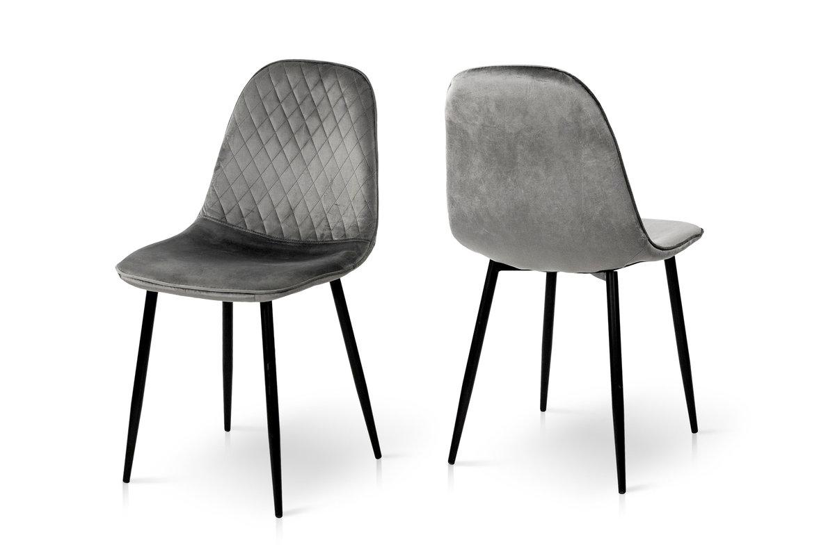 Стілець Марс чорний/велюр сірий