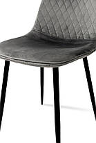 Стілець Марс чорний/велюр сірий, фото 4