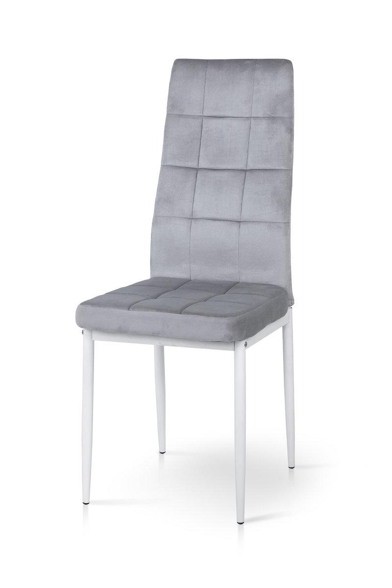 Стілець Айс, білий/велюр світло-сірий