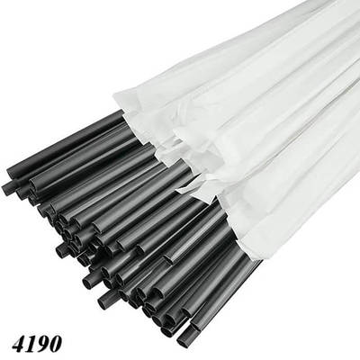 Соломка в індивідуальній упаковці d6.5 210 мм 200 шт Чорна