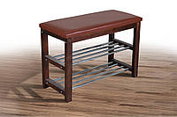 Лавка для взуття №1,тем.горіх кож.зам, коричневий