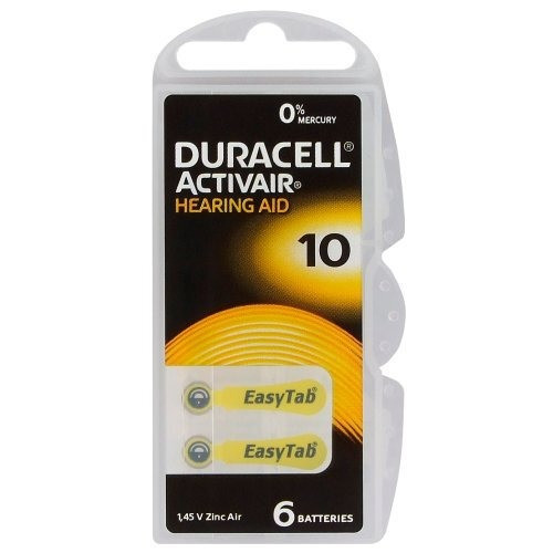 Батарейка для слухового апарату Duracell 10 Activair (ціна за 6 шт)