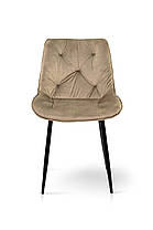 Стілець Прадо чорний/ велюр мокрий пісок, фото 2