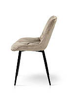 Стілець Прадо чорний/ велюр мокрий пісок, фото 3